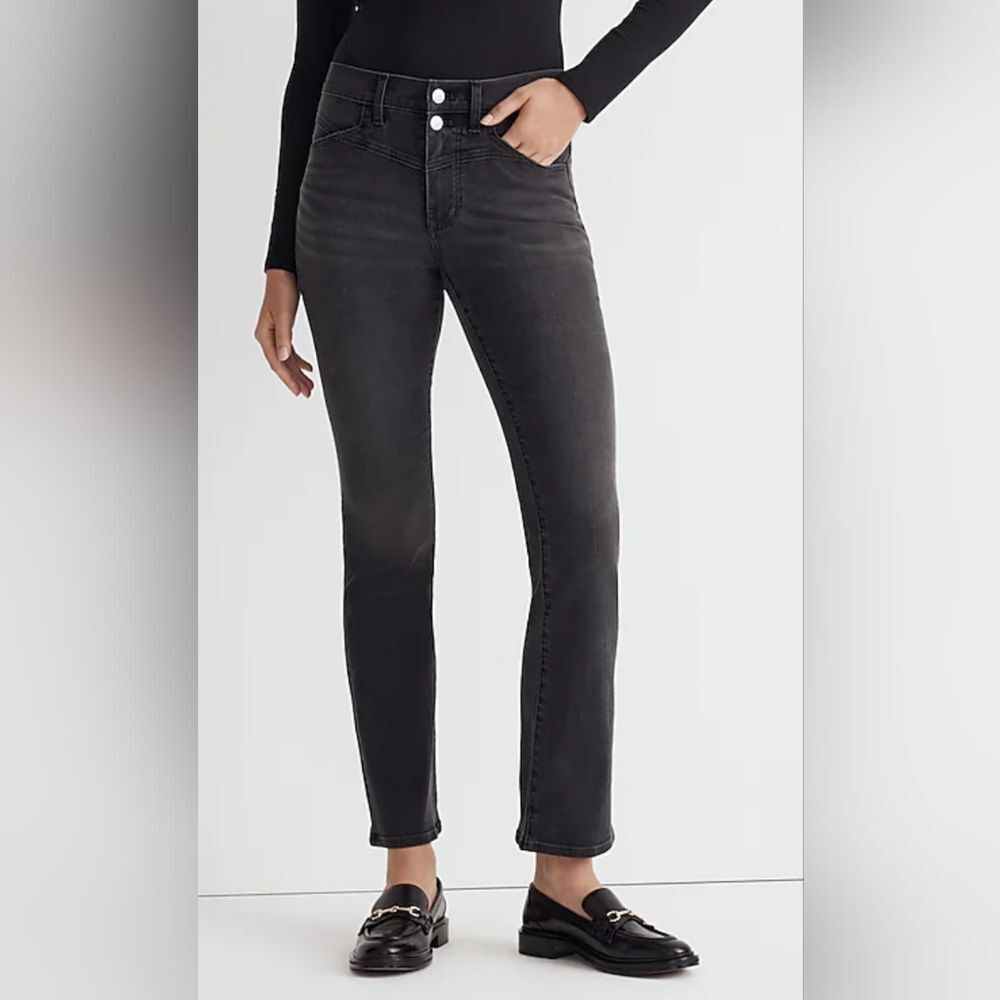 NWT Madewell Kick Out Crop Jeans In Beckley Black Wash Size 23 Rocker
